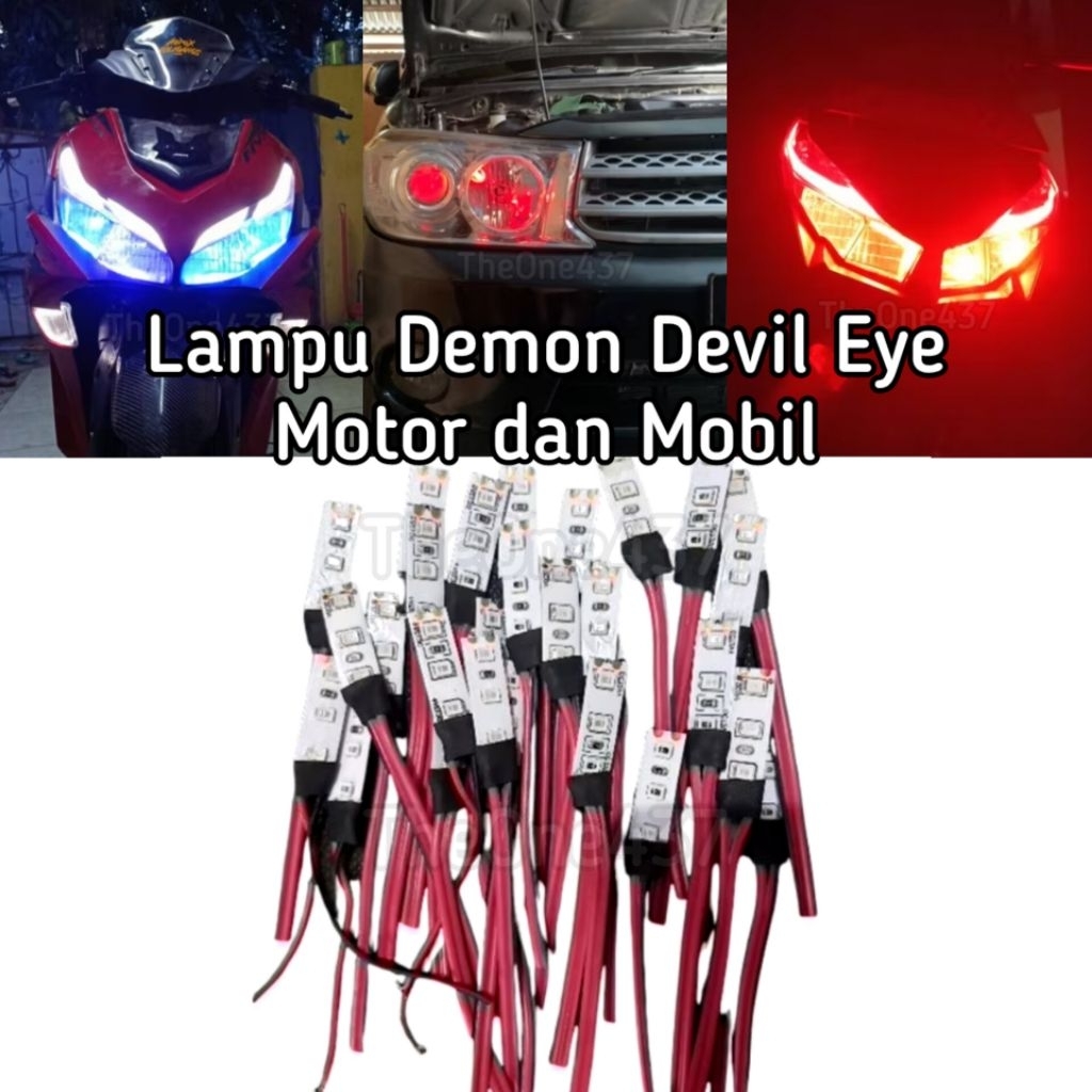 (PROMO) LAMPU DEVIL EYES DEMON 3 TITIK, 6 TITIK, 9 TITIK, 15 TITIK BISA DI SEMUA MOTOR MOBIL | LAMPU