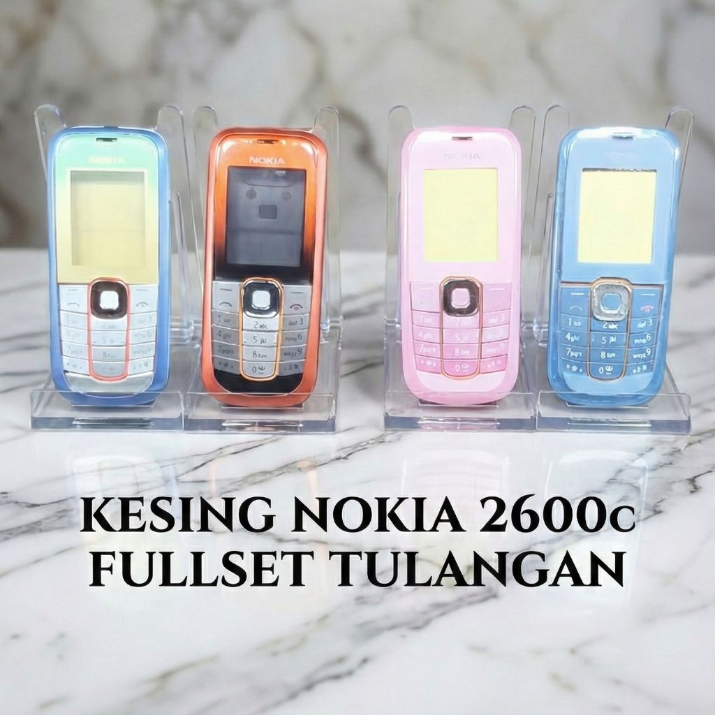 Casing Nokia 2600c Fullset Tulangan - Kesing Housing HP Jadul Nokia 2600 Classic Keypad Depan Belaka