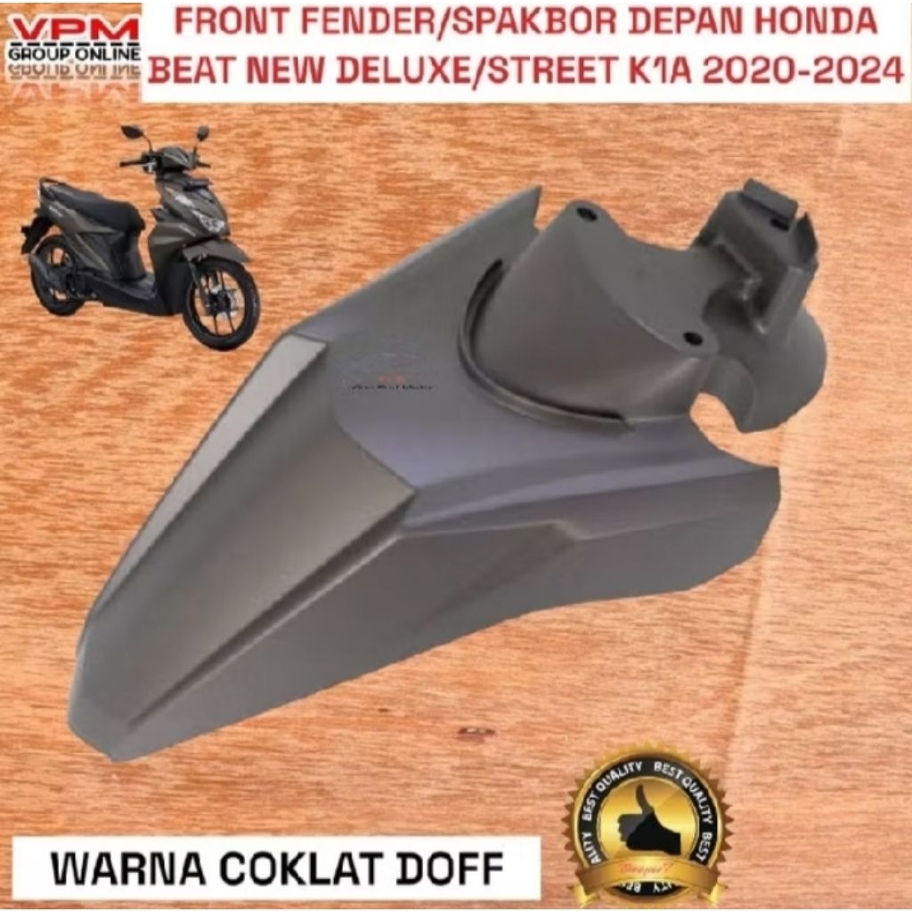 spakbor depan beat new LED deluxe beat street k1A 2020-2023 original coklat doff