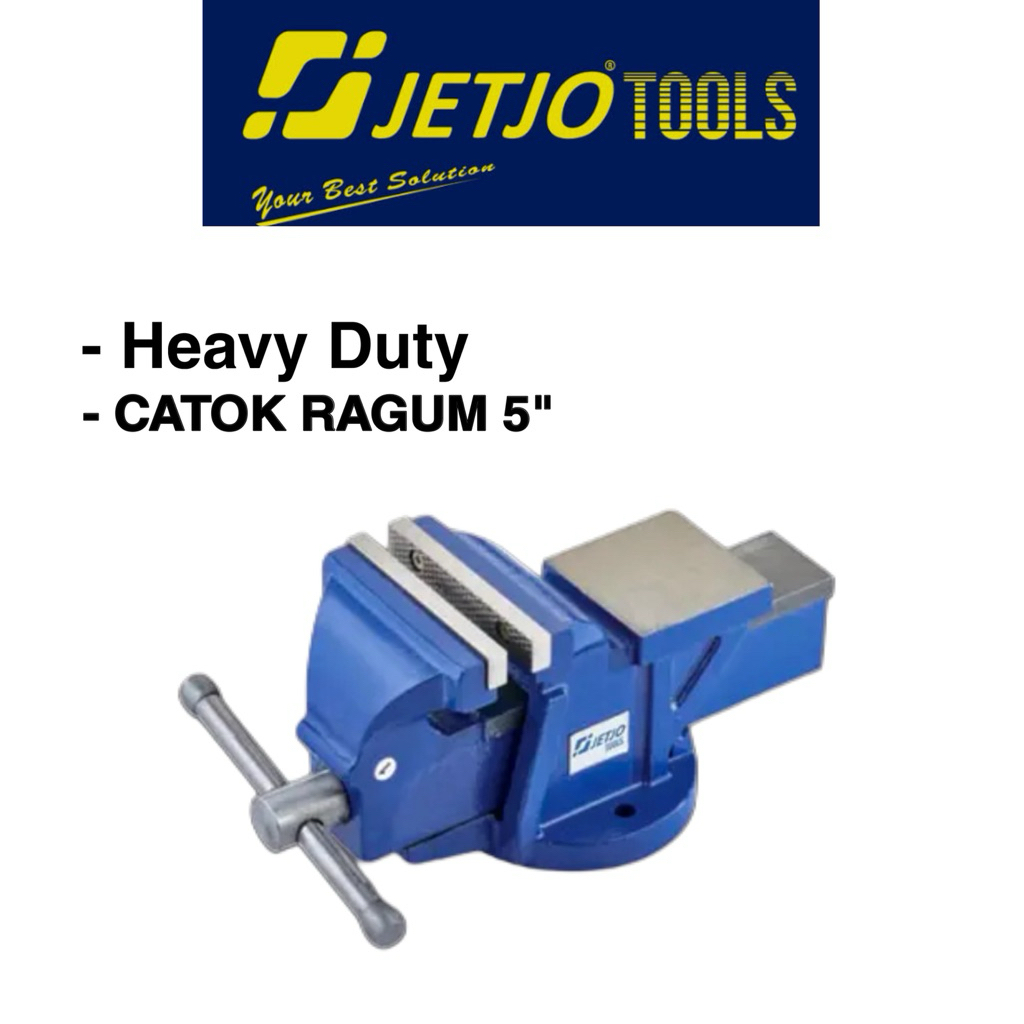 Ragum besi 5” HEAVY DUTY JETJO TOOLS catok ragum 5 inch bench vise