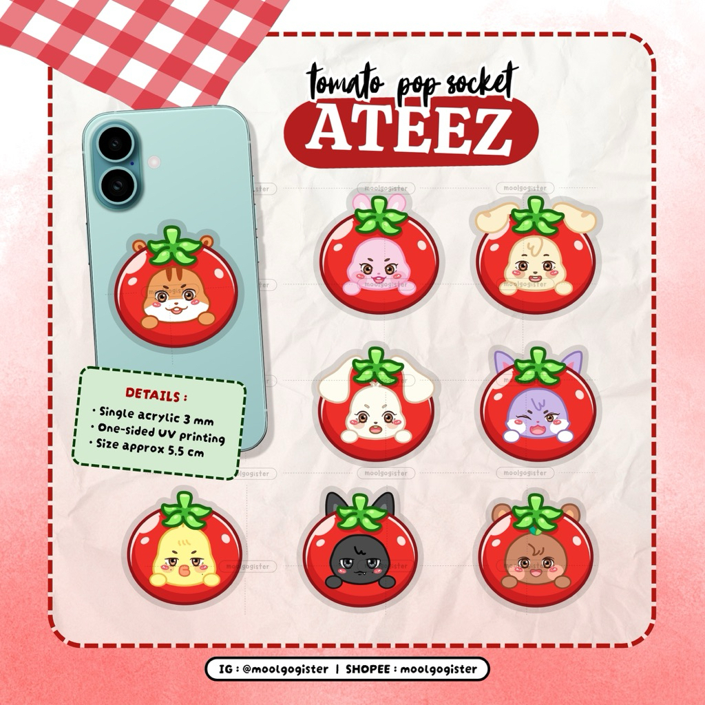 [ pre-order ] ateez pop socket | ateez griptok | ateez fankit