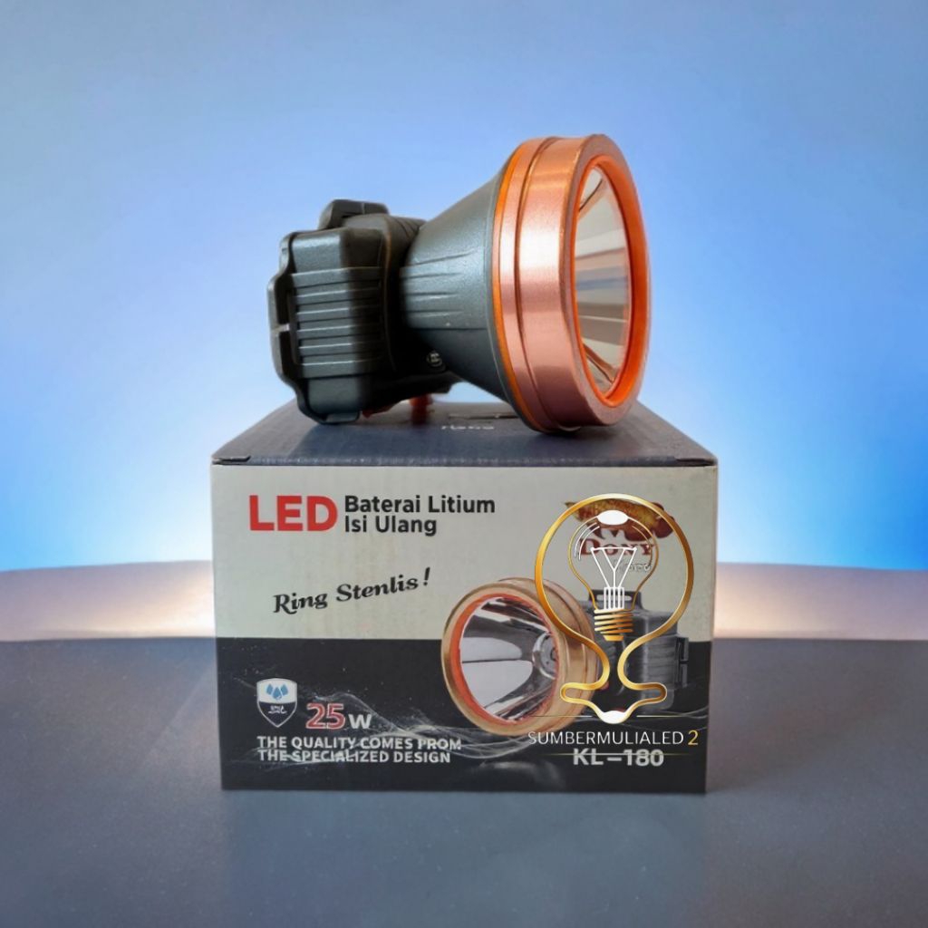 Dony Senter Kepala KL-180 25W Ring Stenlis  | New Edition | Kemasan Baru | Cahaya Putih / Kuning | H