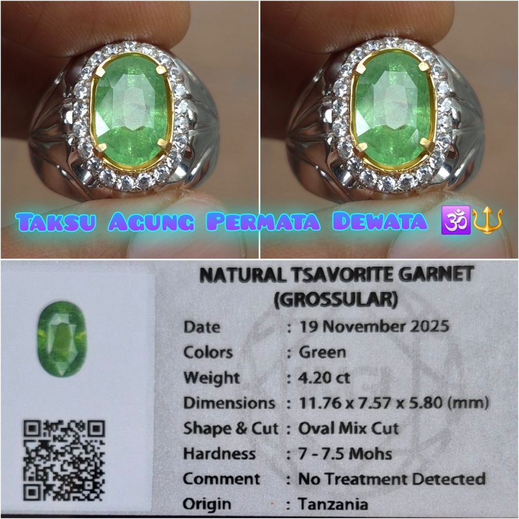 natural fresh green tsavorite garnet no heat wgl lab ring perak handmade ada ruby burma dan blue saf