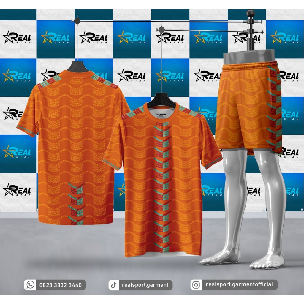 JERSEY SATUAN FULL PRINTING WARNA ORANGE