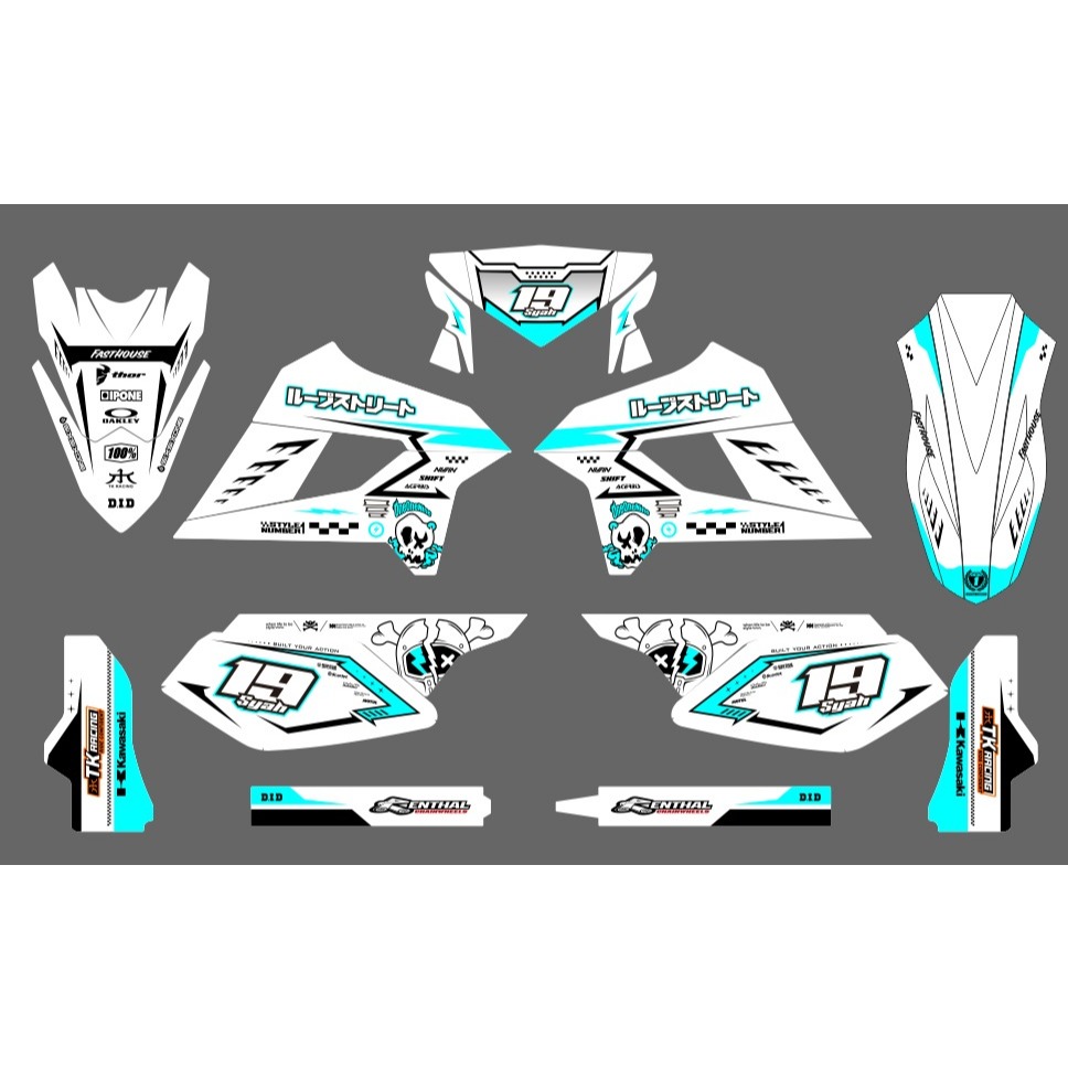 Decal Stiker Klx 250 Striping Klx 250 Sticker Klx 250 D-A2-015 A2-025