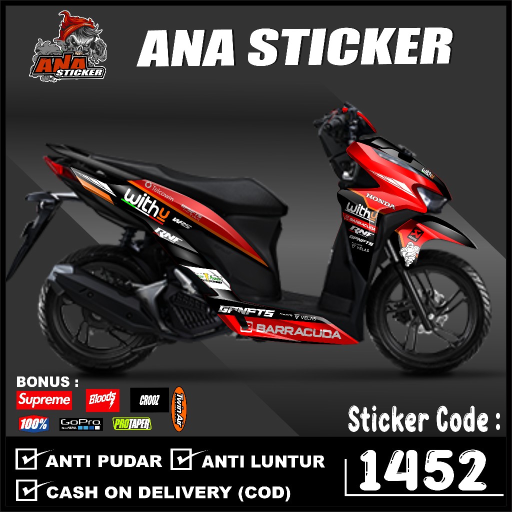 1452 Dekal Sticker VARIO 125/150 NEW Full Body Stiker Skotlet VARIO Desain WITHU RNF