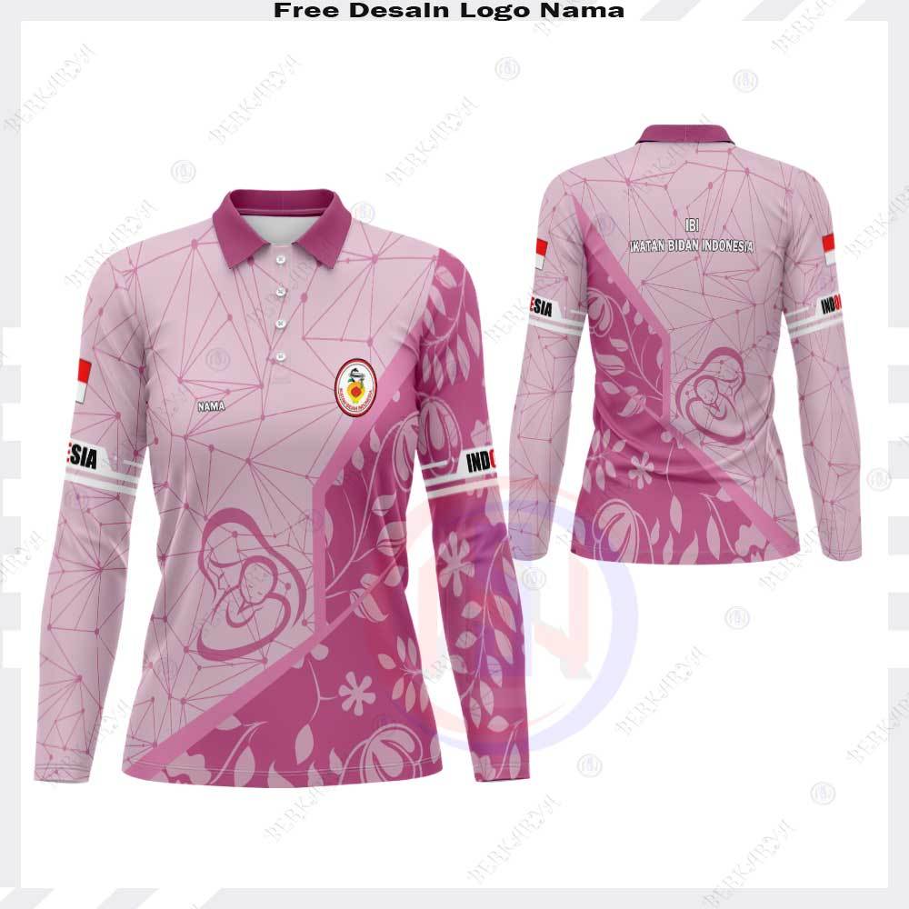 Kaos Polo Baju Bidan Fullprinting / Baju Kebidanan / Jersey Bidan Wanita / Kaos IBI Fullprint