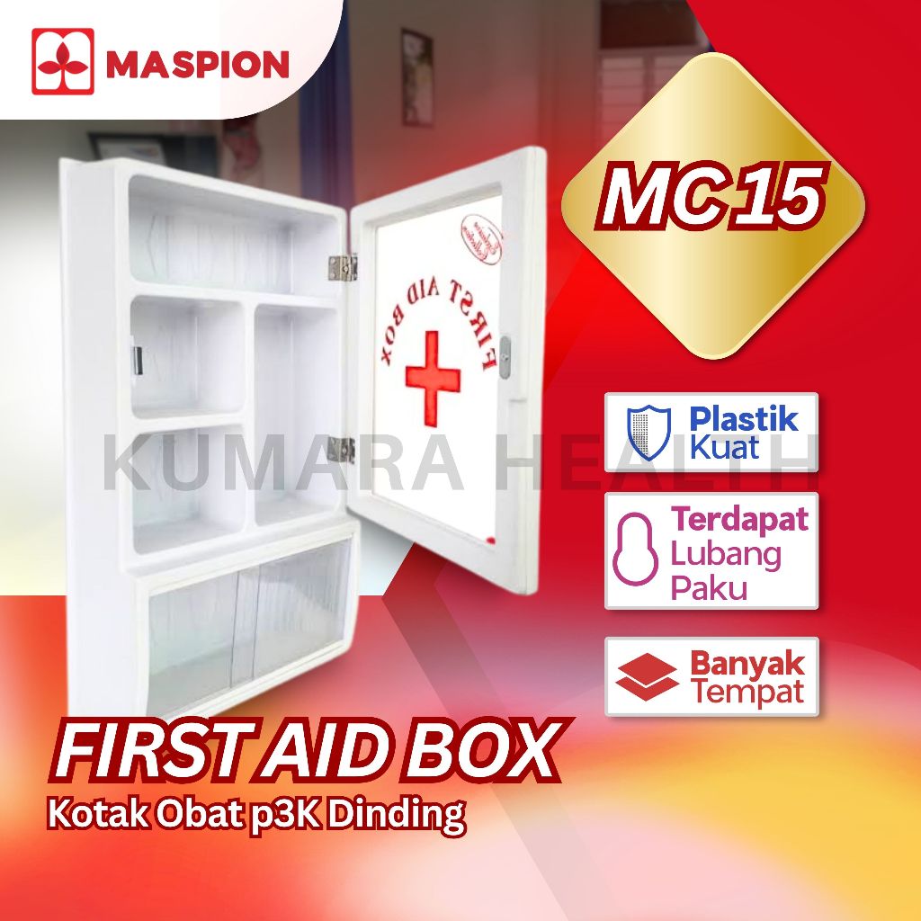 MASPION - Kotak Obat P3K MC15 / Kotak P3K Dinding Besar