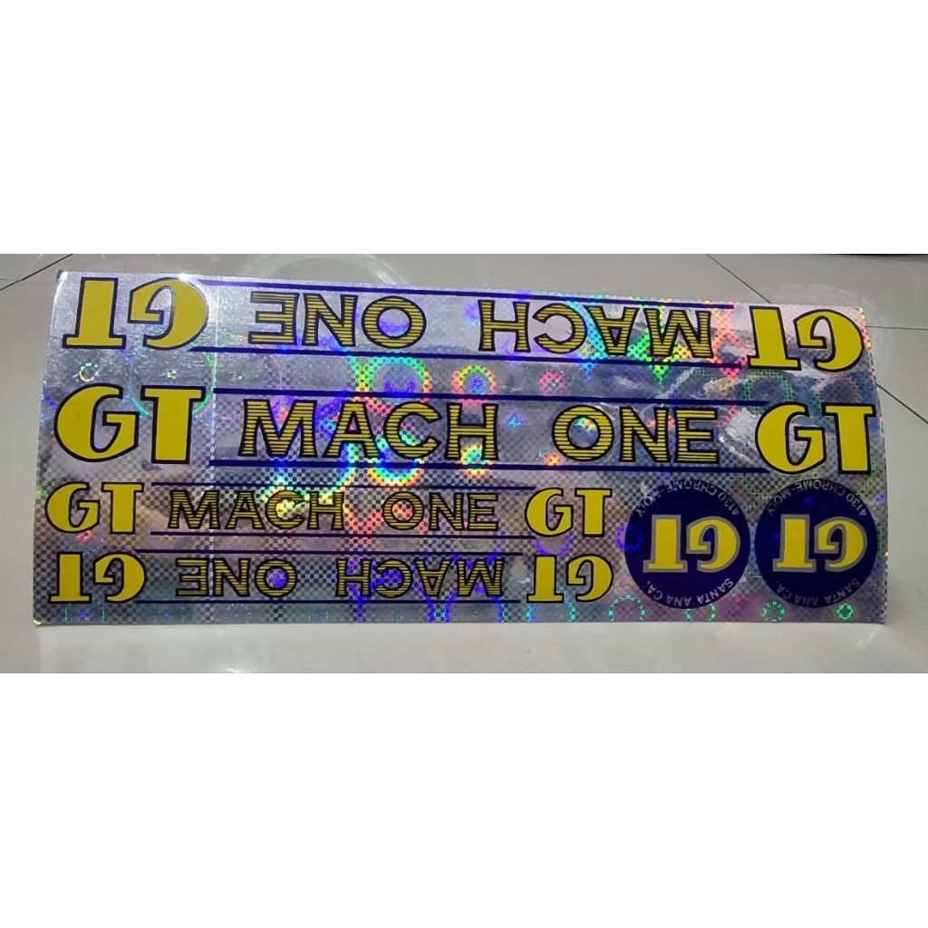Stiker Sepeda BMX GT Mach One Chrome Moly BMX Old School NOS