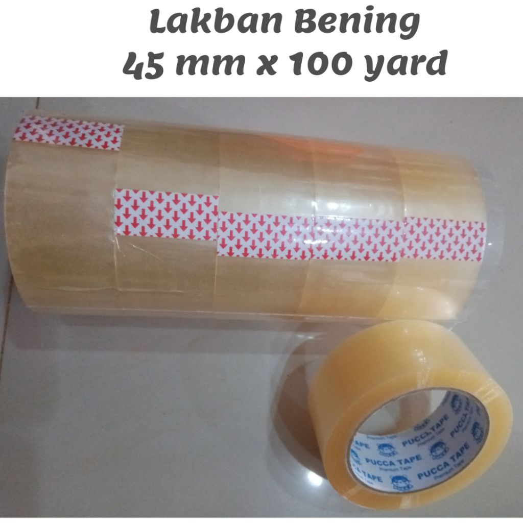 Lakban Bening 45 mm x 100 yard / Selotip Bening 45 mm x 100 yard