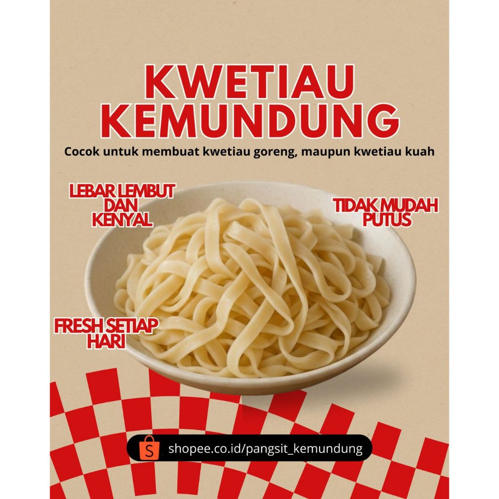 Kwetiau Beras Basah Berat 1kg