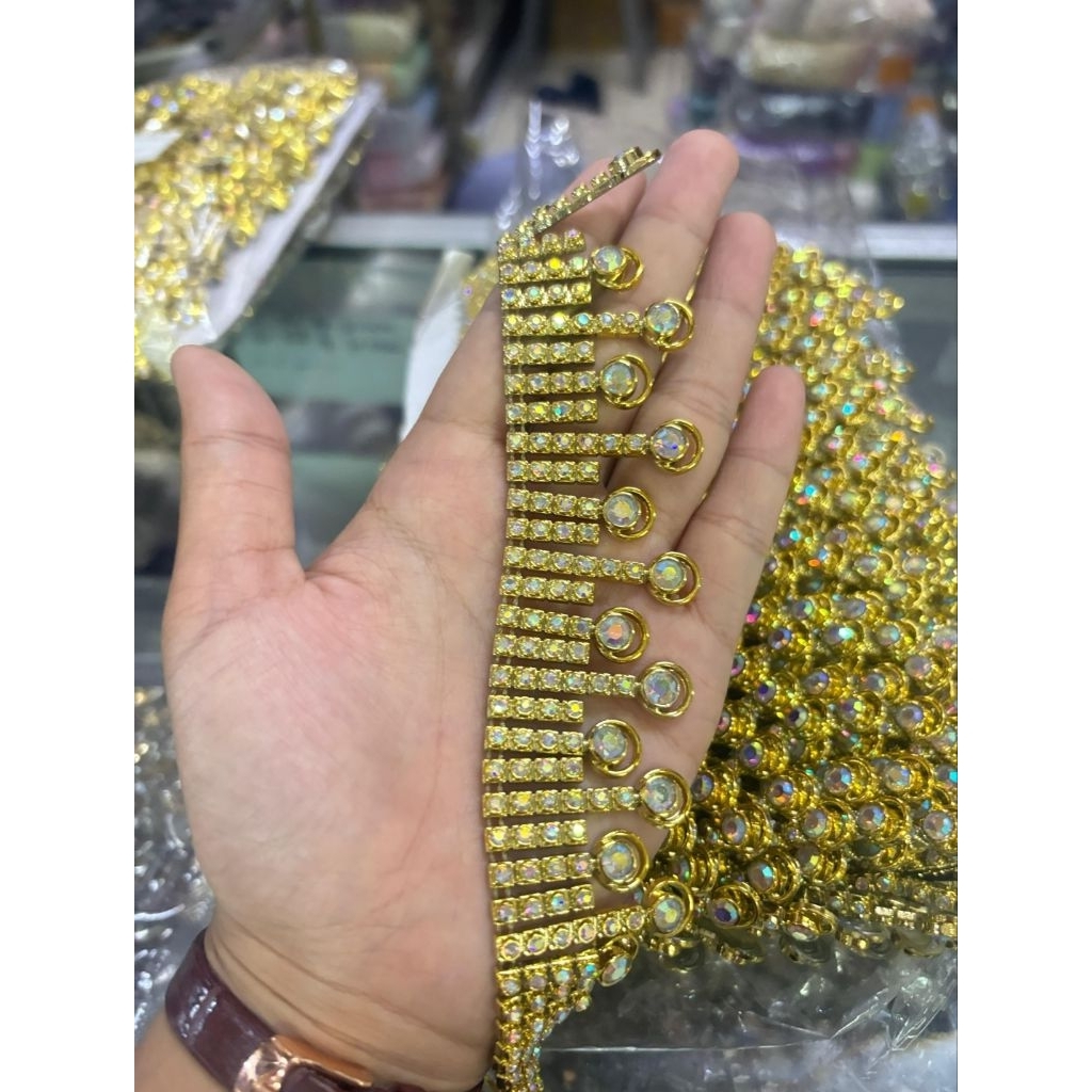 [ROLL] Aplikasi Payet Rangkai Jahit Model Juntai Mata Baru