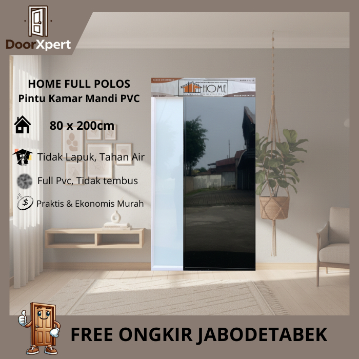 Pintu Kamar Mandi | Pintu Ruangan TEBAL HOME FULL PVC  - 80x200
