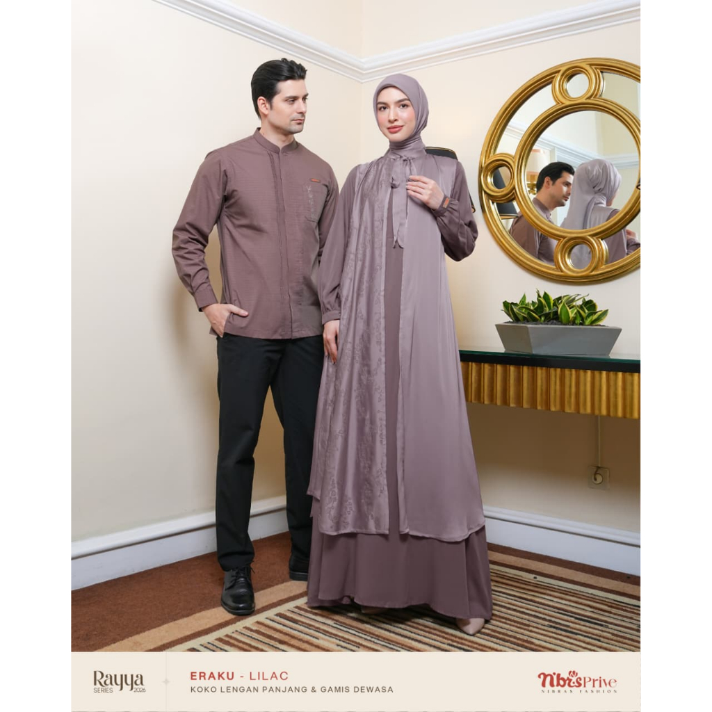 Nibras Prive Rayya Series 2026 Eraku Lilac Set Baju Couple lebaran Seragaman
