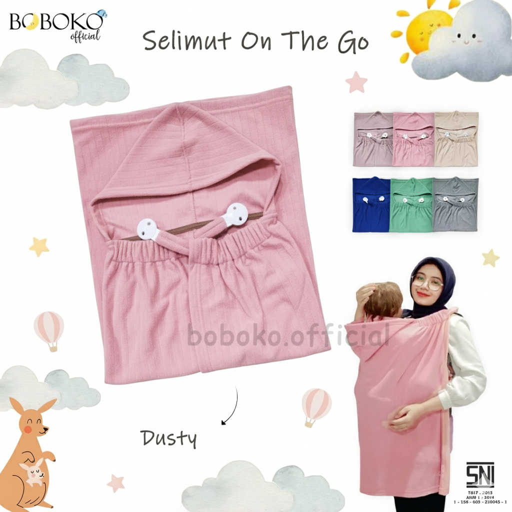 Boboko Selimut Gendong Bayi / On The Go Blanket / Apron Menyusui / Cover Stroller Salur Series