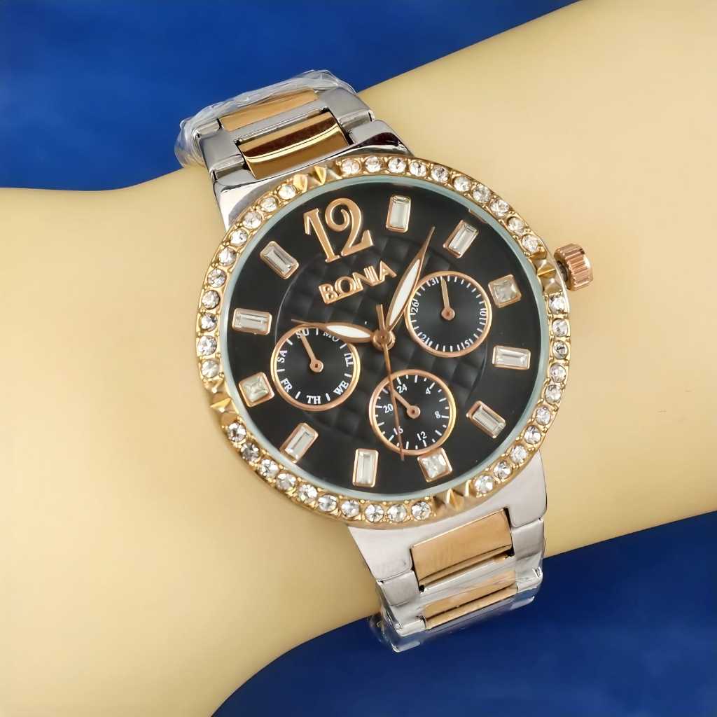 Jam Tangan Wanita Fashion Bonia Mata" Chrono Aktif Tanggal Aktif Fre Box Va1133