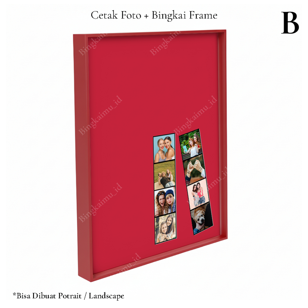 Bingkaimu Custom Cetak Foto Frame Merah Bingkai Foto Dinding Hiasan Dinding Dekorasi Aesthetic