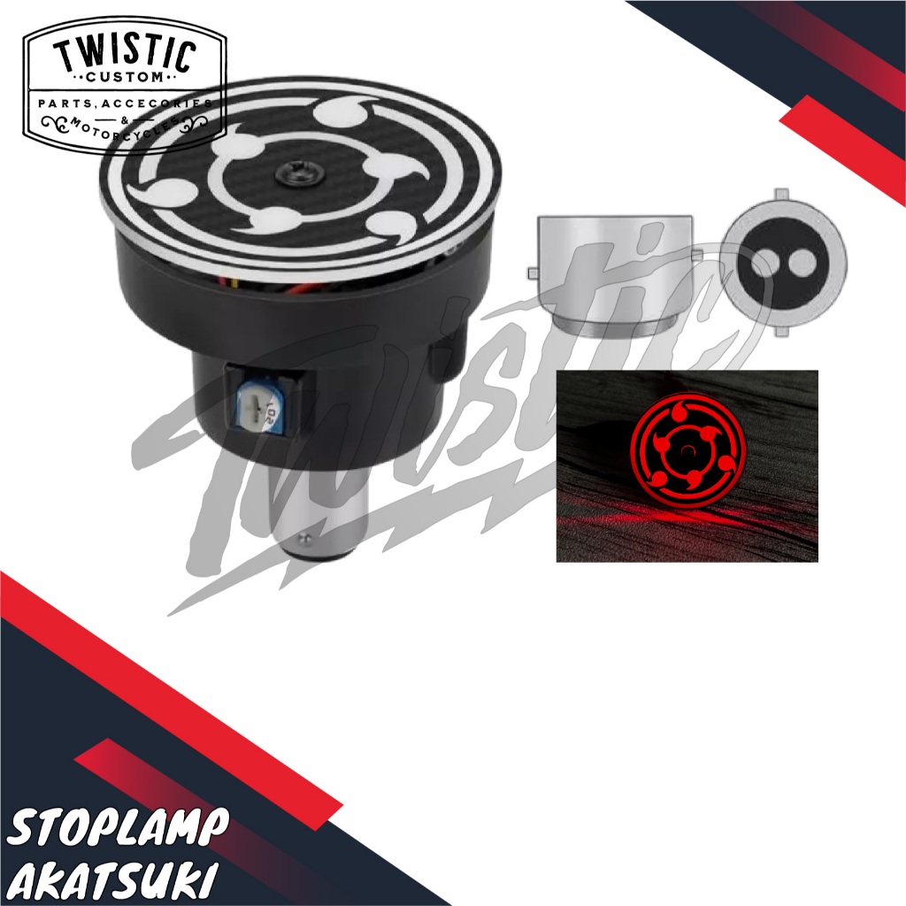 Stoplamp LED Akatsuki Lampu Rem Belakang Berputar Motor Custom Universal