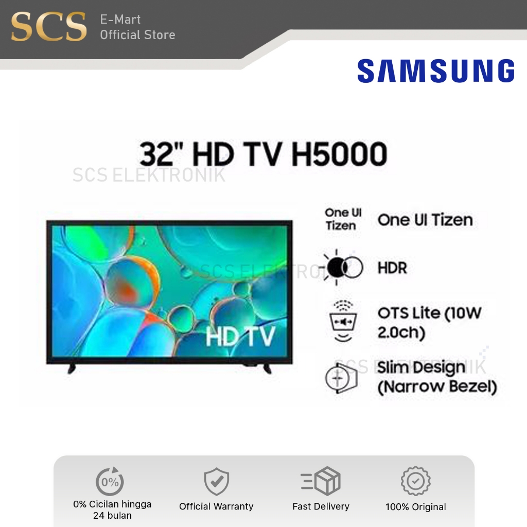SMART TV SAMSUNG 32 INCH UA32H5000FK / 32H5000FK NEW 2025 GARANSI RESMI