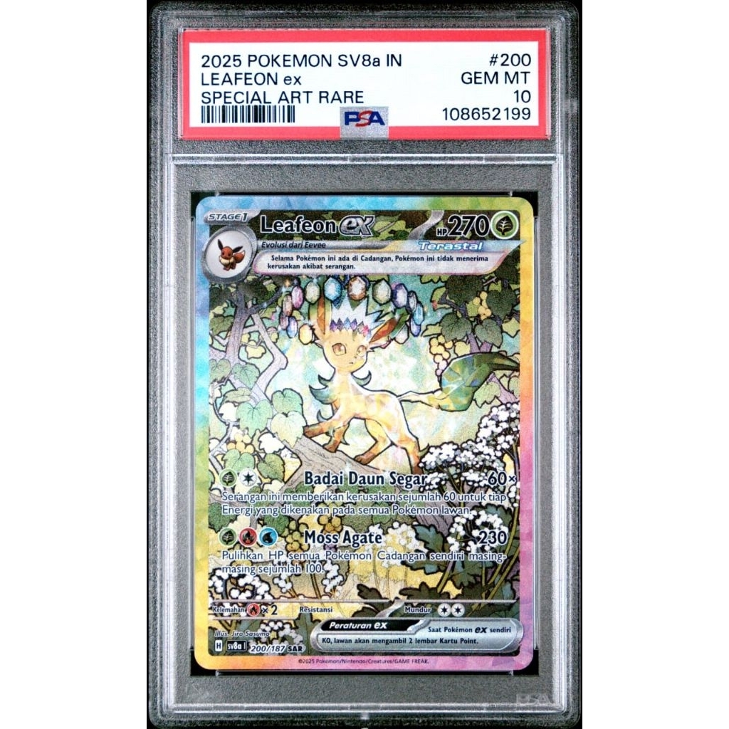 PSA 10 Leafeon EX SV8A 200/187 SAR ID