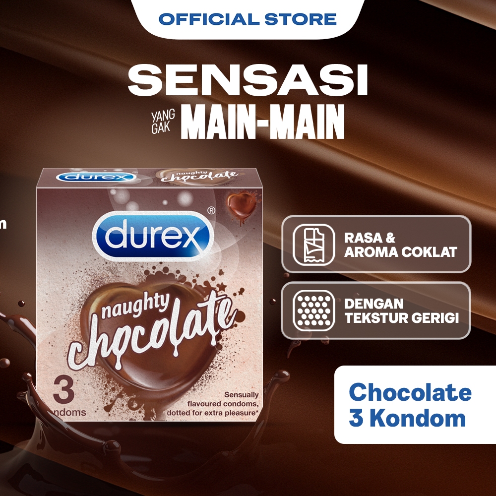 Durex Chocolate Kondom Gerigi Kondom Pria Rasa Cokelat Bergerigi 3s - Condom Textured