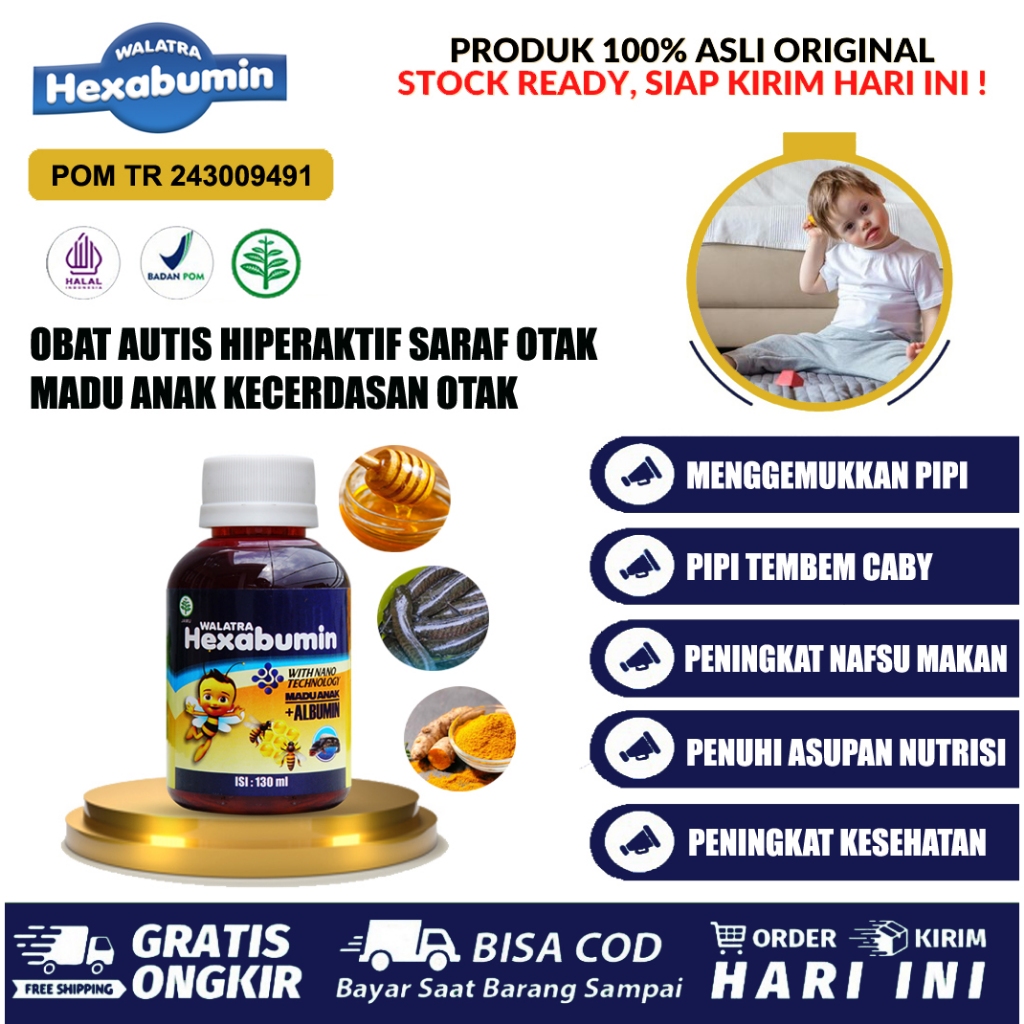 Obat Autis Hiperaktif Saraf Otak Anak Madu Tingkatkan Kecerdasan - HEXABUMIN 100% ORIGINAL