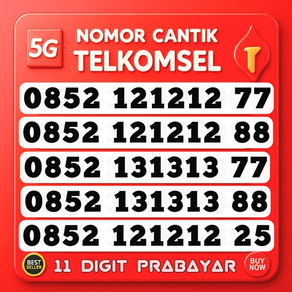 Nomor Cantik Telkomsel Simpati Kartu As 131313 1313 ABABAB 121212 1212