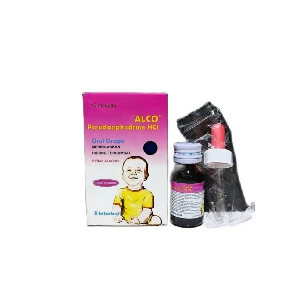 ALCO Pseudoephedrine HCl Oral Drops 15ml untuk Meringankan Hidung Tersumbat Bebas Alkohol Rasa Anggu