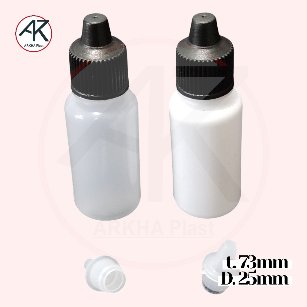 CC rapat tanpa lubang botol tetes 15ml TINGGI plastik 15 ml tutup merah hitam LDPE