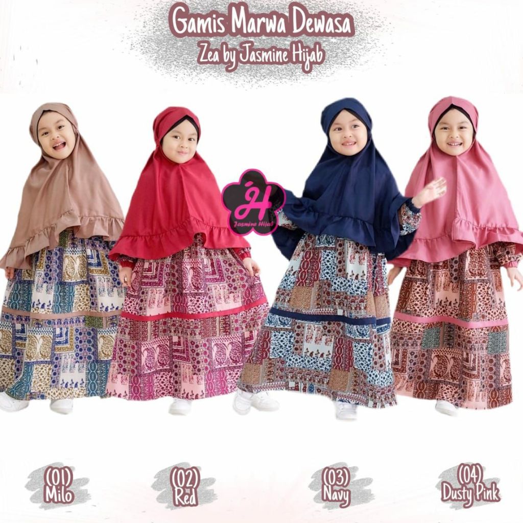 Gamis Anak Zea Set Kode Marwa | Fashion Muslim Anak Terbaru 2026