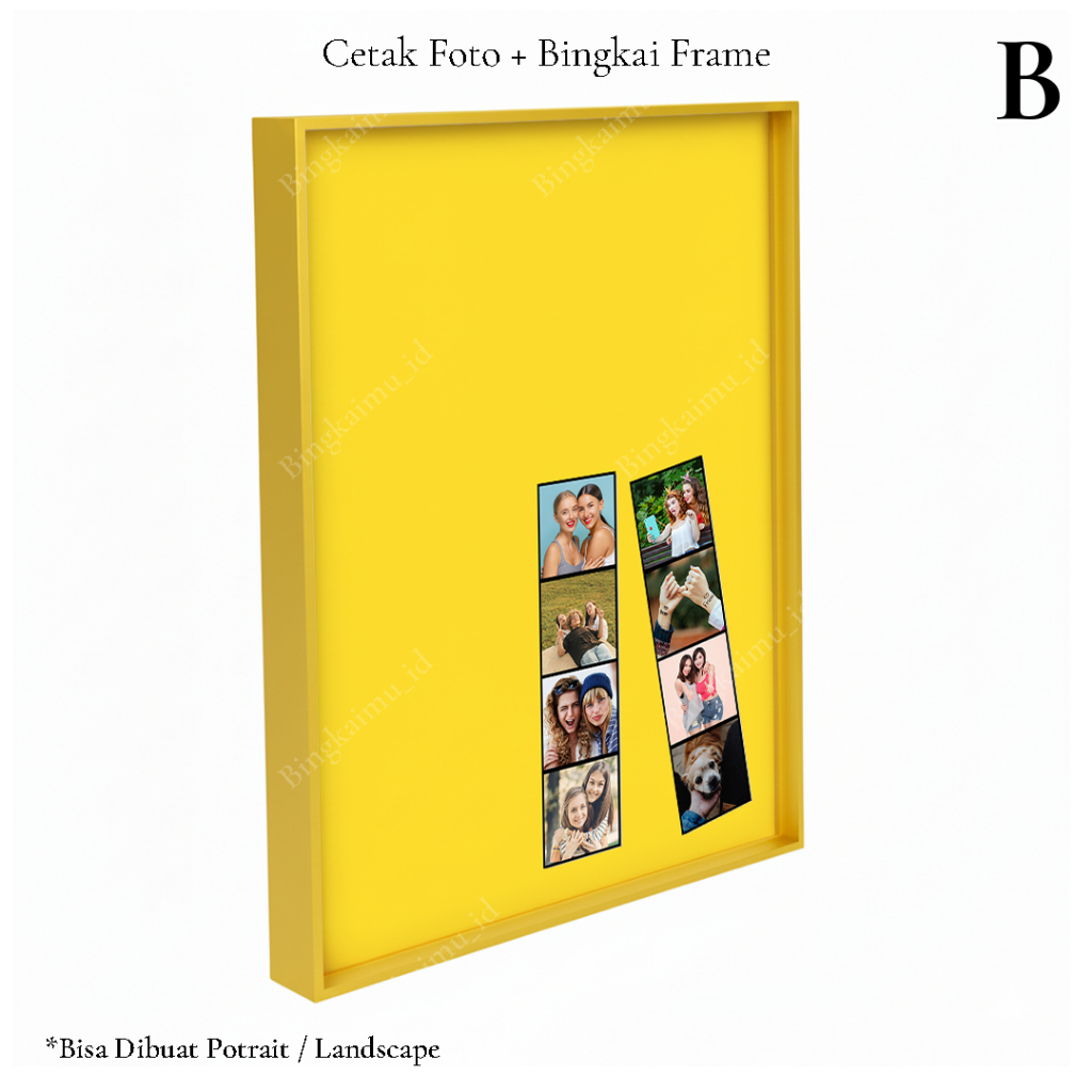 Bingkaimu Custom Cetak Foto Frame Kuning Bingkai Foto Dinding Hiasan Dinding Dekorasi Aesthetic