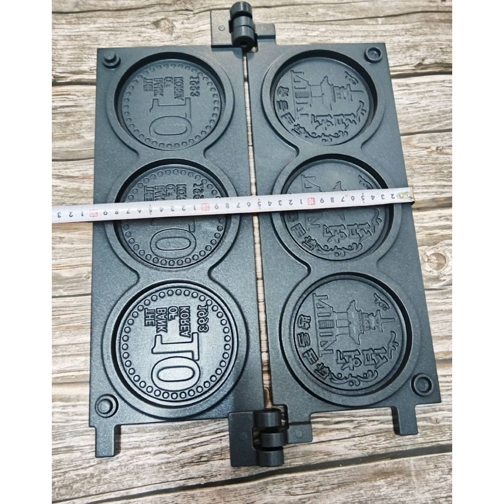 Kompor Gas & Electric Kue Waffle Koin Cetakan Teflon Coin Korea