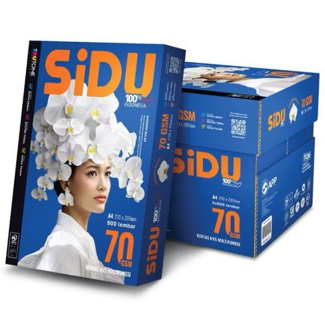 1 DUS SIDU KERTAS HVS A4 70 GSM KERTAS FOTOCOPY