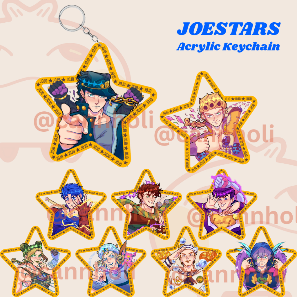 JJBA JoJo's Bizarre Adventure Joestars Keychain
