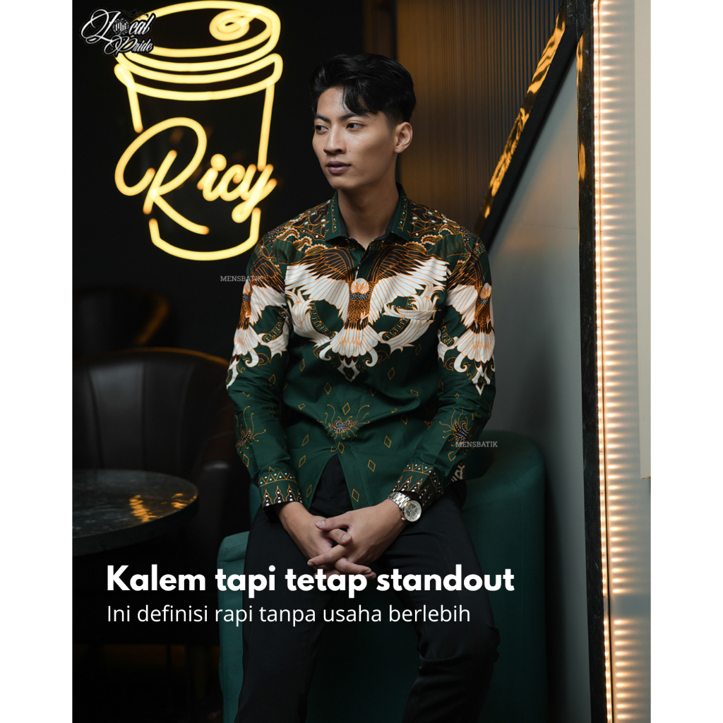MENSBATIK - Elang Mahesa -  Batik Slimfit Modern - Gaya Pria Maskulin - Look Tegas & Berwibawa
