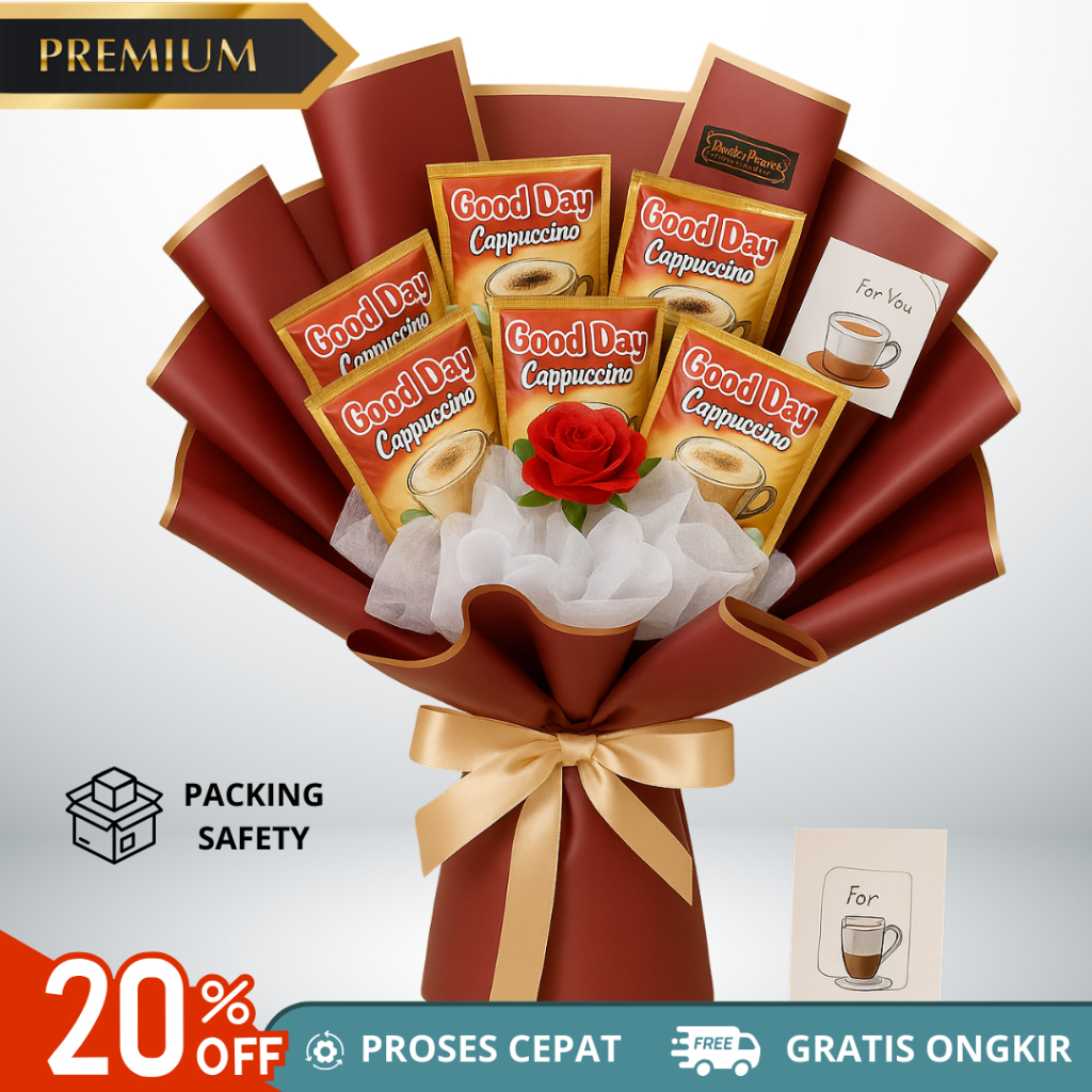 Buket Kopi + Rokok Premium MEDIUM - Free Kartu Ucapan - Hadiah Wisuda / Ulang Tahun – BBK002