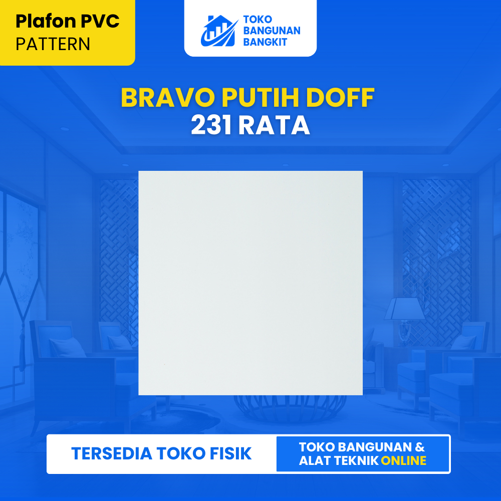 PLAFON PVC BRAVO WARNA PUTIH DOFF 231 RATA | PANJANG 6 METER