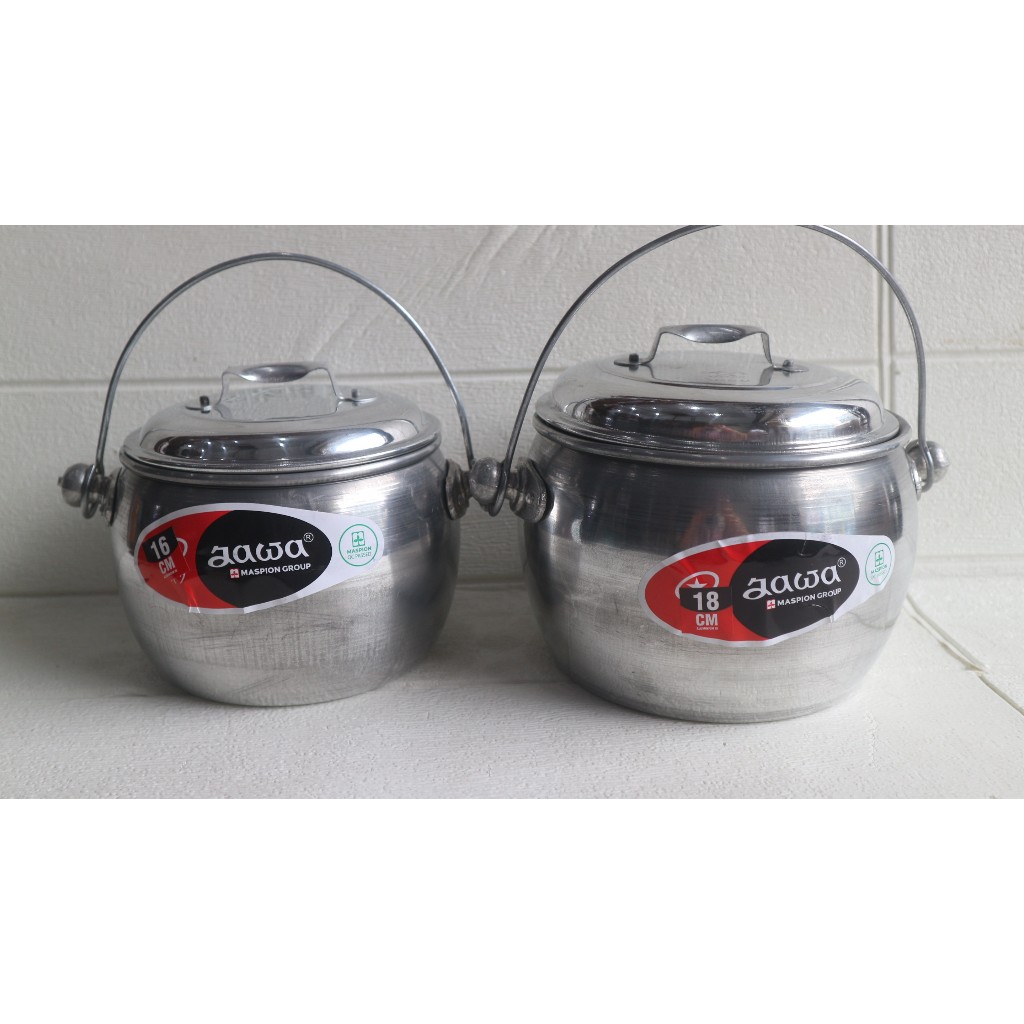 Periuk aluminium jawa ukuran 18 cm dan 16 cm