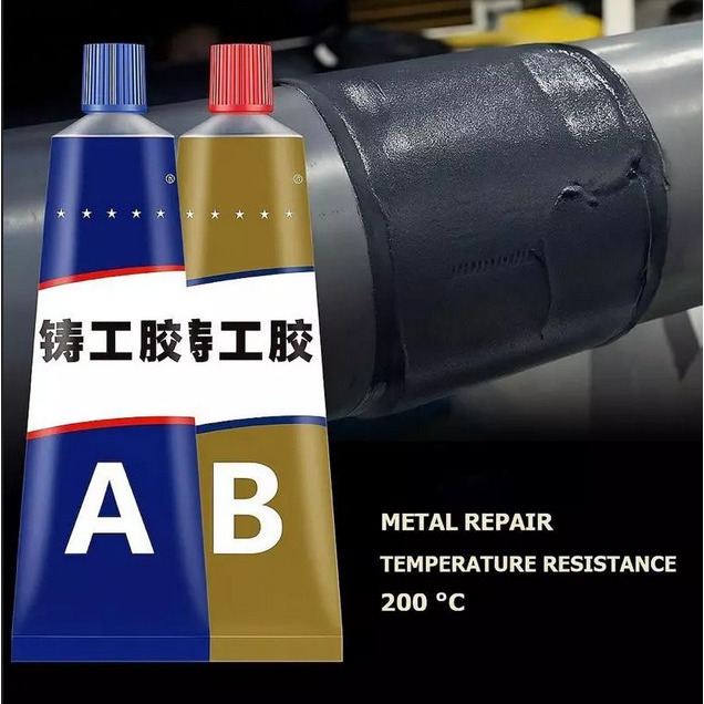 Lem AB Kastor Epoxy Logam Super Kuat Penambal Besi Retak Radiator Pipa Tangki Anti BOCOR Tahan Suhu 