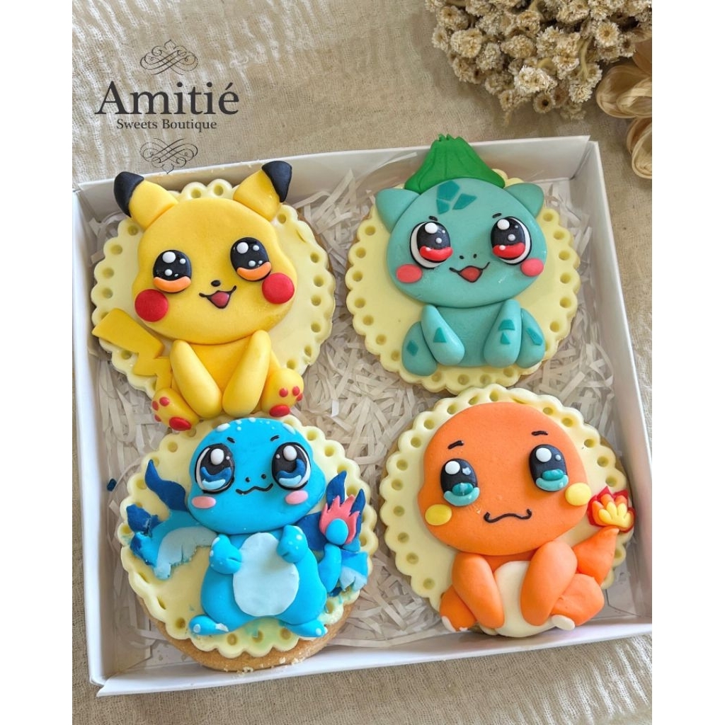 Pokemon (1) Cookies Deco isi 4 /  Cookies Hampers / Birthday Gift / Birthday Hampers / Kukis Natal /