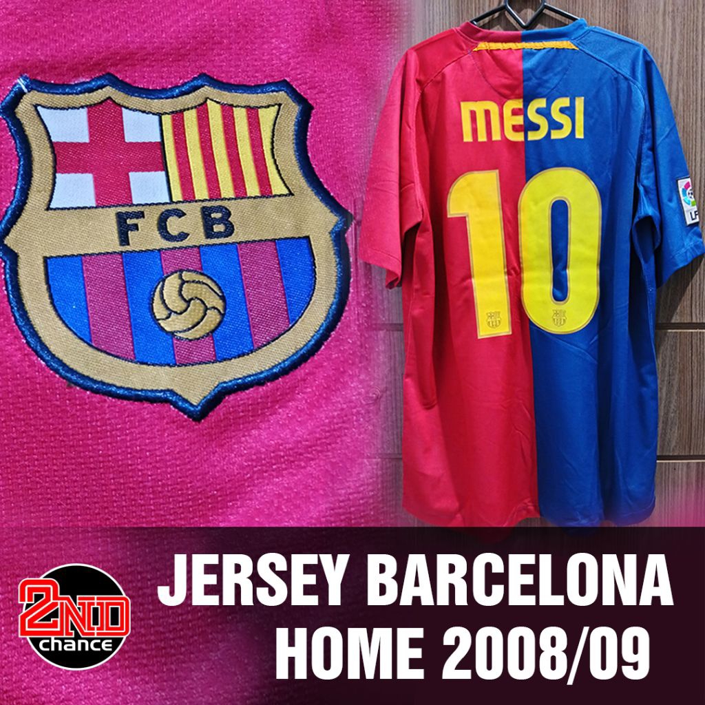 JERSEY BAJU BOLA RETRO BARCA BARCELONA  2008/09 #10 MESSI GRADE ORI MURAH