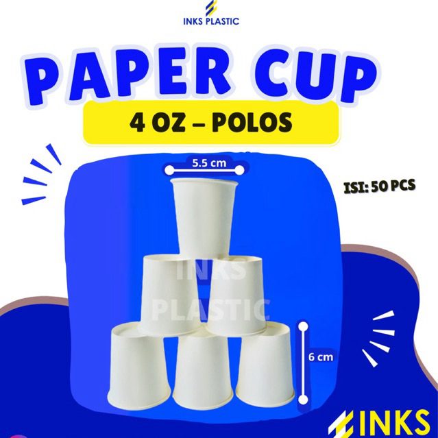 PAPER CUP 4 OZ POLOS GELAS KERTAS 4OZ