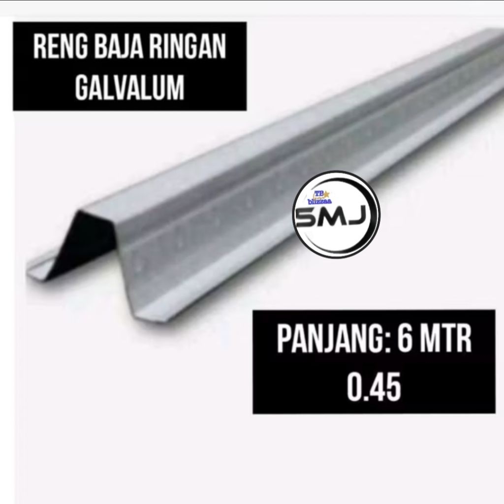 Reng Baja Ringan 6MTR Reng Rangka Atap Baja Ringan Galvalum 6 MTR Reng Baja Ringan Galvalum 6 MTR