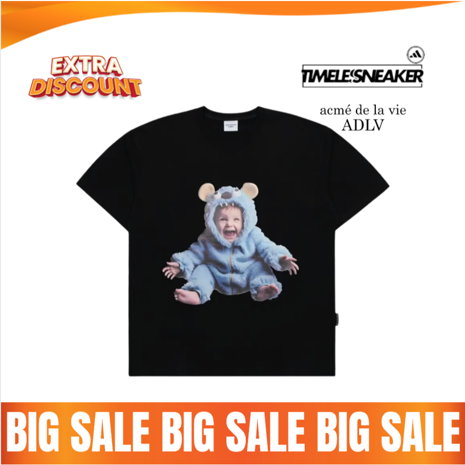 ADLV BABY FACE MONSTER BABY SHORT SLEEVE T-SHIRT BLACK 100% ORIGINAL