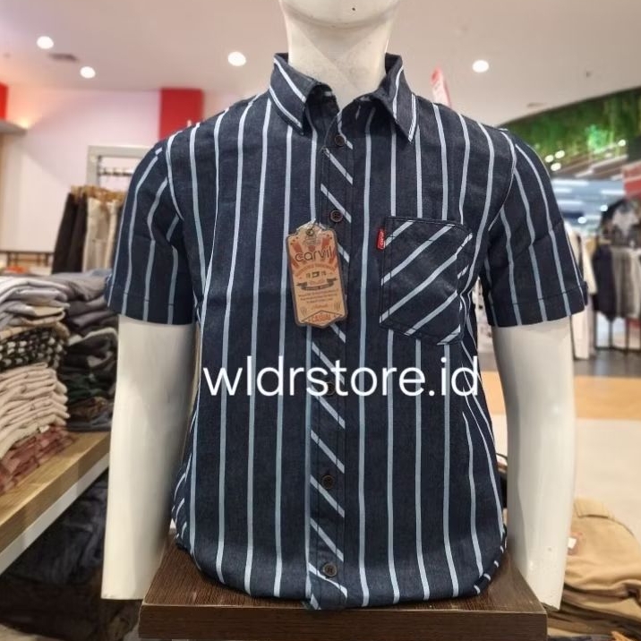 KEMEJA CARVIL PRIA ORIGINAL LENGAN PENDEK 007 PREMIUM