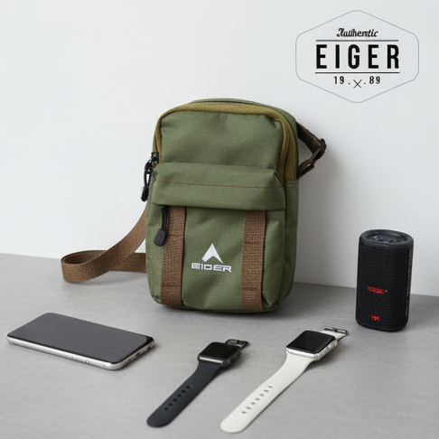 COD tas Pria Selempang Eiger Warna Hijau Army Bahan Premium Terbaru Sporty Kekinian-egerstore