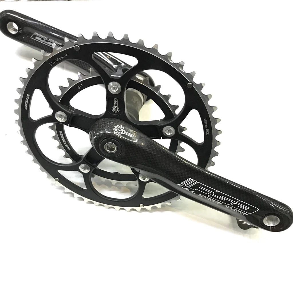 Crank Fsa Carbon Octalink Drive 50-34T Tanpa BB Original Crank Sepeda Gear Depan