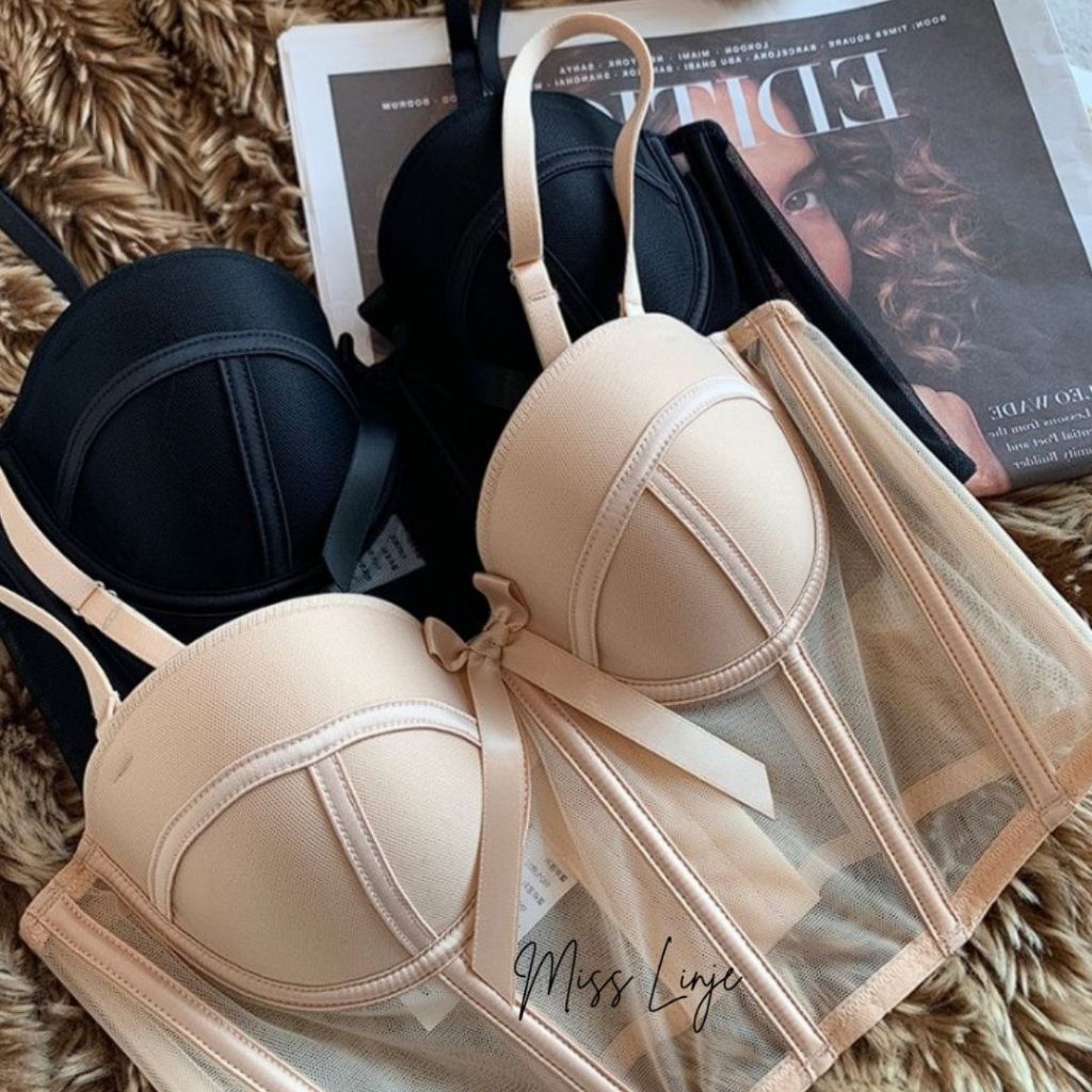 Miss Linje Premium Atasan Tanktop Model Bralette Korset Cup Bra Polos Dengan Kawat Bustier Wanita