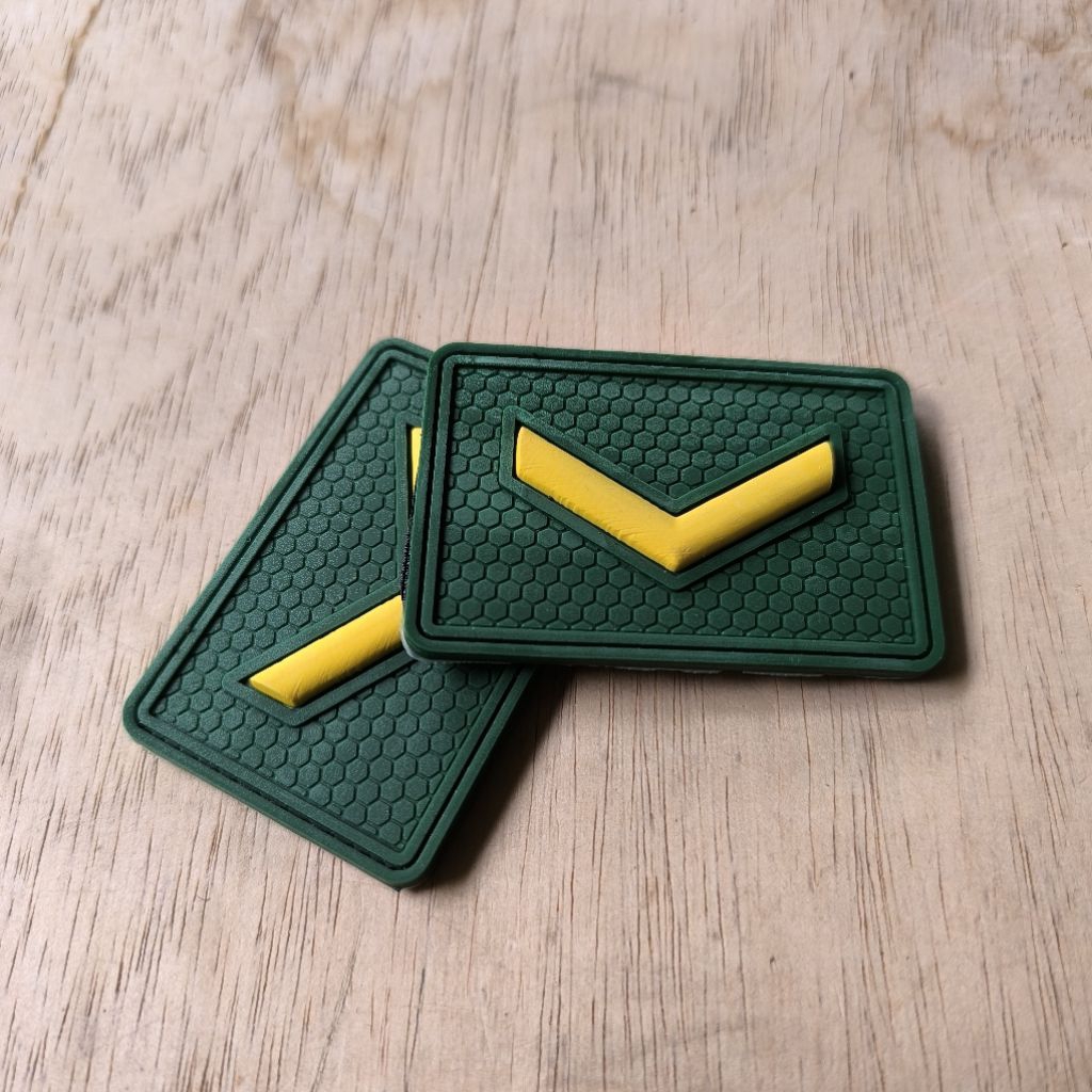 patch rubber logo pangkat serda kuning - tempelan emblem karet aksesoris