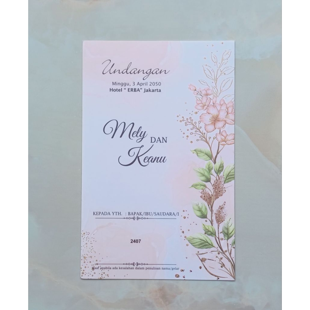 Blangko Undangan Kosong Pernikahan Erba BLANGKO UNDANGAN MURAH SIMPLE 2407